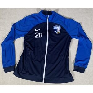 New Nike‎ Women's Soccer Full Zip Navy/Royal  Jacket Long Sleeve Sz Medium